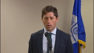 Minneapolis Mayor Jacob Frey and Deputy Police Chief Amelia Huffman hold a press conference.