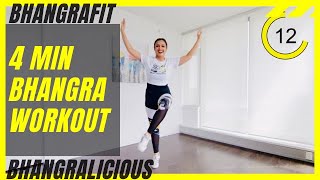 Bhangra Fitness Workout at Home | 4 Minutes Fat Burning Cardio | BhangraFit | MIA (Twinbeatz Mashup)