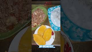 Breakfast be Like Sauteed Tuna in Can with Egg and Slice Mango #breakfast #sauteed #mango #shorts