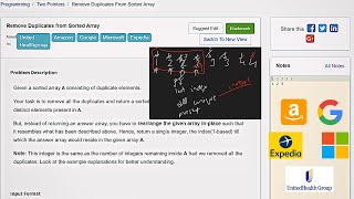 7.13 REMOVE DUPLICATES FROM SORTED ARRAY (Two Pointers)-Interviewbit #twopointers#interview
