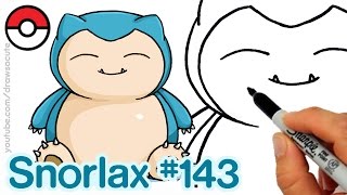 How to Draw Pokemon Snorlax Cute step by step Easy
