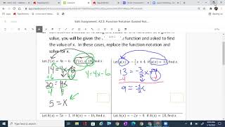 Solving for x using function Notation check desmos