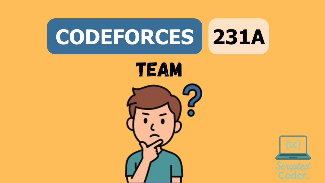 Codeforces Problem 231a Solution Team Youtube