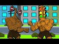 MUSCLE TRAFFIC LIGHT HEAD VS MUSCLE SIREN HEAD! Cartoon Animation