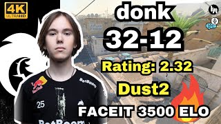 donk (32-12) w/Magnojez (Dust2) | FACEIT avg. 3500 ELO | Feb 16, 2025 | CS2 POV/DEMO