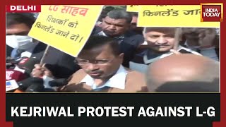 Delhi CM Arvind Kejriwal Marches Against Delhi LG Over Teachers Training