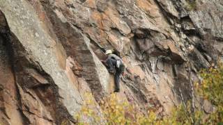 Climbers on Bon Echo Mazinaw Rock