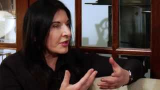 Marina Abramovic discussing the MAI - Prototype installation