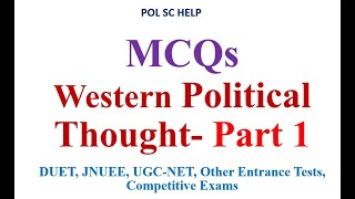 Important MCQs on Western Political Thought for MA Entrance Tests and UGC-NET