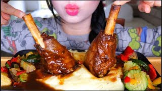 ASMR LAMB SHANK | CHEESY MASH POTATOES | ROAST VEGGIES | EATING SOUNDS | NO TALKING