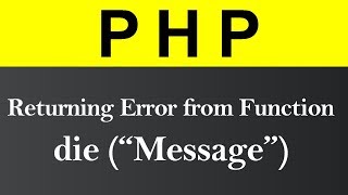 Returning Error from Function using die in PHP (Hindi)