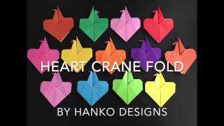 Heart Crane Fold by Hanko Designs - Origami