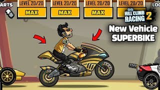 Hill Climb Racing 2 - New Vehicle SUPERBIKE Fully Upgraded