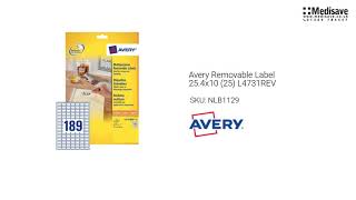 Avery Removable Label 25 4x10 25 L4731REV NLB1129