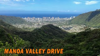 Manoa Falls Trailhead from Kapahulu | Honolulu, Hawaii, USA 🌴 Hawaii 4K Driving