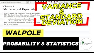 4.49: Variance of Random Variable | Exercise Solution of Probability & Statistics by Walpole 9th Ed