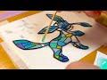 【レジン ポケモン ステンドグラス風】　グレイシア　リーフィア resin pokémon glaceon leafeon stained glass