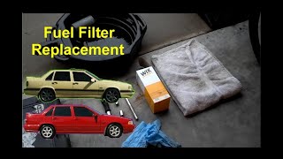 How to replace the fuel filter on the FWD P80 cars, replacement, Volvo 850, S70, V70 - REMIX