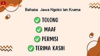 BELAJAR BAHASA JAWA PEMULA #26 TOLONG, PERMISI, TERIMAKASIH, MAAF DALAM BAHASA JAWA