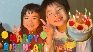 ハッピーバースデー！かえでくん、７歳のお誕生日♪ 大きすぎるケーキを食べました♡　お祝い　サプライズ　#かえでくんあーたん