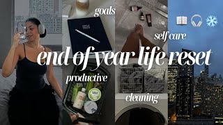 end of year life RESET 🎧 2025 goal setting, deep cleaning, organizing, self-care, cooking..📖🧺🧖🏽‍♀️❄️