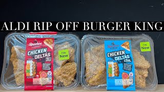 Aldi Rip Off Burger King Doritos Chicken Fries , Aldi Roosters Chicken Deltas Review