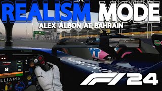 F1 24 Realism Mode | Alex Albon at Bahrain Grand Prix | 100% Race + TrackIR + No Assists + Cockpit