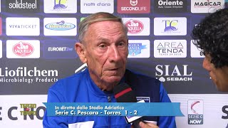 Pescara - Torres 1-2 Zeman: "Regalato il primo tempo e c'era un rigore per noi"
