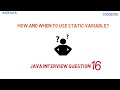 How and when to use static variable in java  | Java Interview Questions | Ask Java | Code Bode