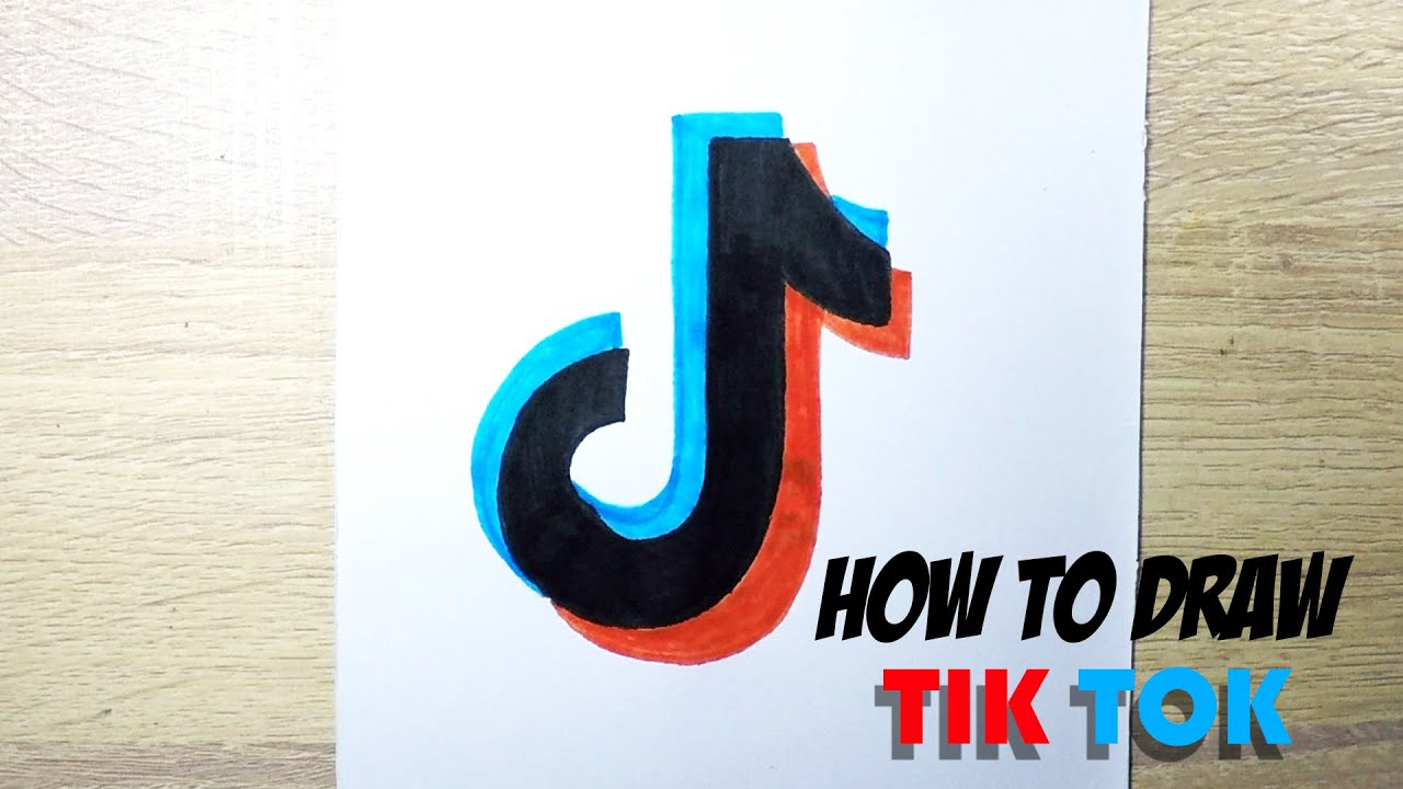 Drawing Tiktok Logo Step By Step - YouTube