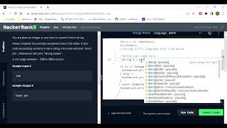 HackerRank Java - 10 ( Int to String)