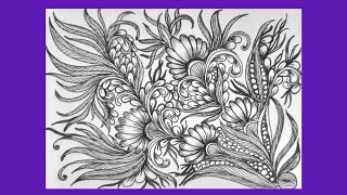 Zentangle for Beginners | Botanical Zentangle #arttutorial #youtube #zendoodle #stressrelief #zen