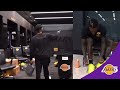 Dennis Schroder checks out his new locker at Lakers practice facility!