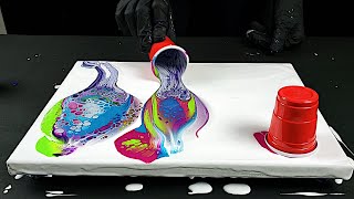 UNBELIEVABLE Mini TRIPLE Flip Cup | Acrylic Pouring Painting Technique