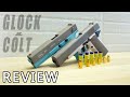 Glock 21 & Colt Semi Auto Shell Ejecting Blowback Blaster/Toy