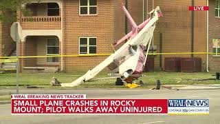 Pilot walks away uninjured from plane crash in Rocky Mount; FAA & NTSB to invest