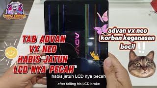 Tab advan vx neo, habis jatuh lcd nya pecah,begini cara ganti lcd tab advan vx neo