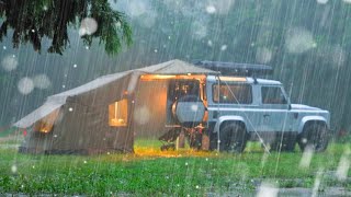 🌧 NEVER END RAIN? 🏕 SOLO CAR CAMPING in the Clouds Mountain / ASMR cozy & relexing sound