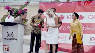 Indonesia flag-raising ceremony in Mississauga attended by Mayor Crombie em-ceed by Jeremy Tobing