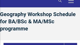 #uou Geography #Workshop #Schedule for BA/BSc \u0026 MA/MSc programme