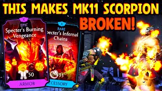 MK Mobile. MK11 Scorpion + MAXED New Specter's Burning Vengeance is BUSTED! Melting Everything!