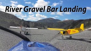 Landing on river gravel bar: Zenith STOL Sky Jeep