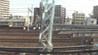 新幹線の車窓から 名古屋駅に到着 名鉄・在来線・乗り換え案内 2012.12.07