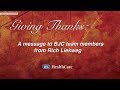 Giving Thanks: A Message from Rich Liekweg (2017)