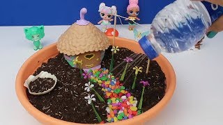 Oyuncak Bebeklerle Sihirli Peri Bahçesi Yaptık ! My Fairy Garden gerçek çimli DIY - Bidünya Oyuncak