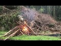 荒廃した孟宗竹林の整備2年目の野焼き～雨音とカエルの声を聞きながら2023 04 18 01