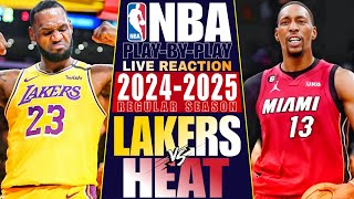 🔴LAKERS vs MIAMI HEAT │ NBA Basketball Game Play-By-Play Reaction \u0026 Scoreboard