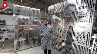 Steeltech🔥ষ্টেইনলেস ষ্টিল মেইন গেট ডিজাইন | stainless steel laser cutting gate design