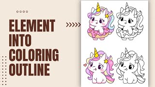 How to turn element into Coloring Outline | Canva Tutorial