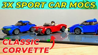 Marvel's classic red corvette re MOC to Lego city scale! With 2 more sports car MOCs!